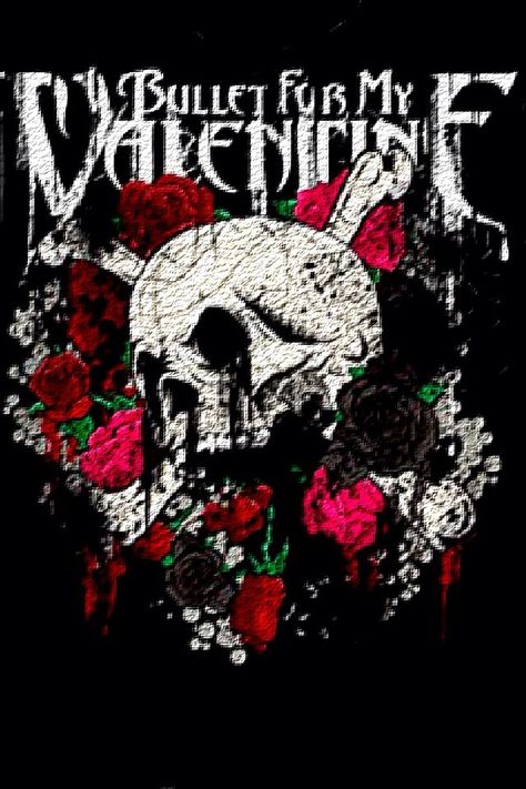 Bullet for my valentine Roses Poster, Valentine Poster, Heavy Metal Girl, Skull And Roses, Heavy Metal Art, Bullet For My Valentine, Valentines Wallpaper, Valentines Art, Music Images