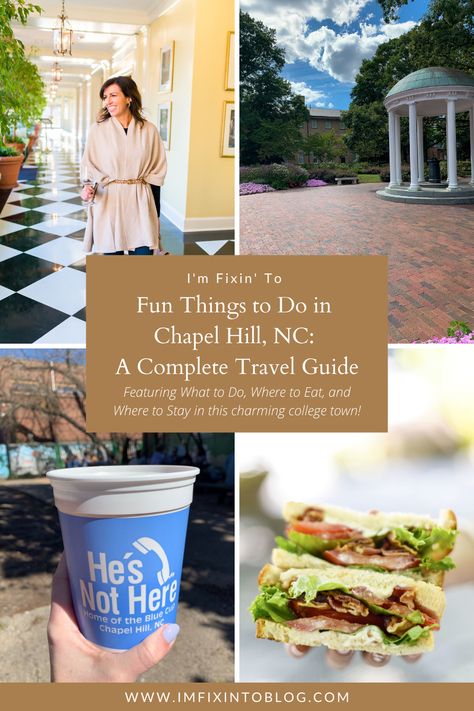 Top North Carolina Blogger, I'm Fixin' To, shares Favorite Fun Things to Do in Chapel Hill just in time for the perfect spring weather. Check it out now! Nc Bbq, Chapel Hill North Carolina, Garden Seating Area, Museum Hotel, Southern Pine, Chapel Hill Nc, Pub Food, College Town, Spring Weather