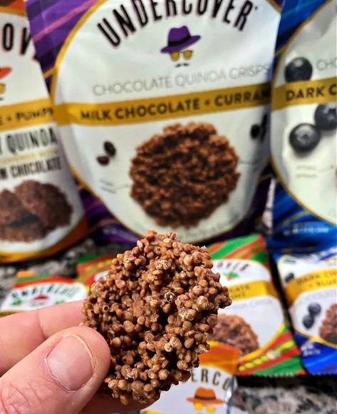 Quinoa Crisps Recipe, Puffed Quinoa Crispy Treats, Quinoa Chocolate Crisps, Quinoa Crunch Bars, Crispy Quinoa Chocolate, Chocolate Quinoa Crunch Bars, Undercover Chocolate Quinoa Crisps, Chocolate Quinoa Crisps, Quinoa Crisps