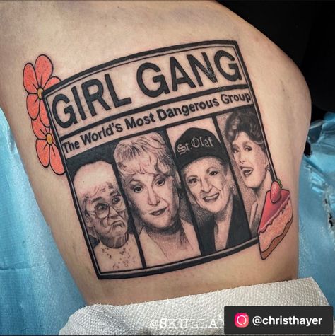 Golden Girls Betty White Tattoo, Golden Girls Tattoo Ideas, Golden Girls Tattoo, Golden Girls Humor, Gang Tattoos, Girls Tattoos, Shell Ideas, Girls Tattoo, Amazing Body