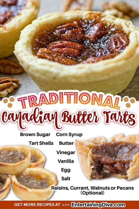 Best Butter Tarts, Best Butter Tart Recipe, Butter Tarts Recipe, Canadian Butter Tarts, Canadian Dessert, Homemade Pie Crust Recipe, Tarts Recipe, Jello Shot, Butter Tarts