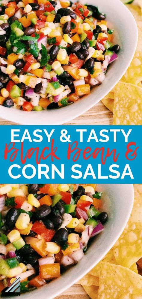 Black Bean Corn Salsa Recipe, Corn Salsa Dip, Camping Appetizers, Rv Recipes, Bean Corn Salsa, Black Bean And Corn Salsa, Vegan Cajun, Beach Treats, Black Bean Corn Salsa