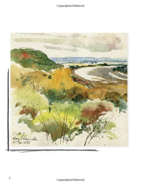 Cathy Johnson, Sketchbook Exercises, Tree Landscape Watercolor, Watercolor Nature Journal, Cathy Johnson Watercolor, Watercolor Sketchbook Spread, Hiking Watercolor Paintings, Plein Air Watercolor, Nature Sketch