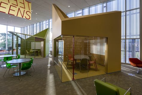 Gallery of Billings Public Library / Will Bruders & Partners - 13 Teen Study Room, Teen Library Space, Library Study Room, Public Library Design, Teen Library, Urban Design Graphics, Modern Library, Study Rooms, Corporate Interiors