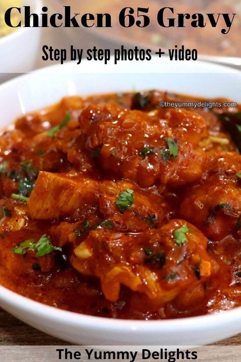 Hyderabadi Chicken 65 with Gravy - The Yummy Delights