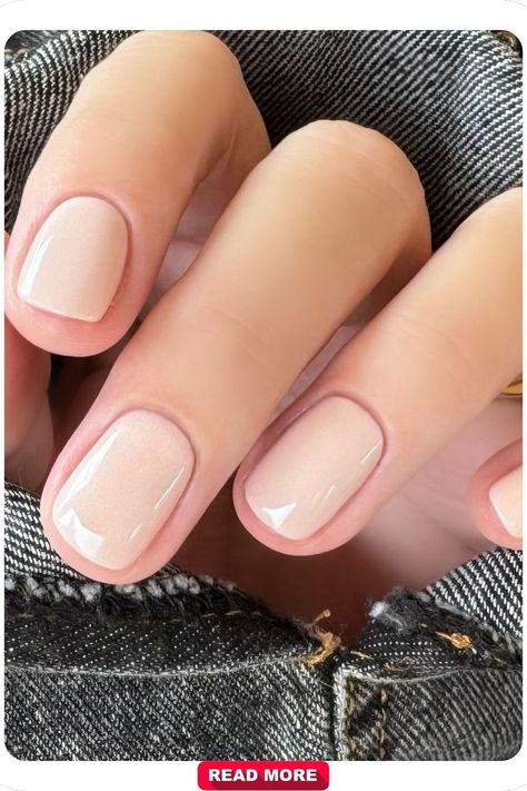 Soft pink glossy square nails with a natural tone, offering a polished, feminine look that’s versatile and easy to pair with any outfit. Very Short Natural Nails, Soft Square Nails, Minimalist Short Nails, Light Nail Colors, Short Natural Nails, Light Colored Nails, Short Nail Ideas, Short Press On Nails, Light Nails