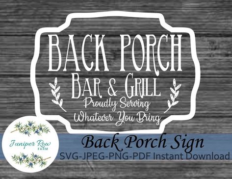 Back Porch Signs, Back Porch Bar, Grill Sign, Backyard Signs, Porch Bar, Personalized Wine Tumbler, Porch Sign, Bar Grill, Bar Sign