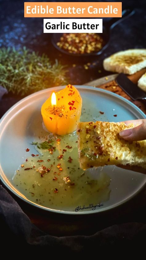 Garlic Bread Candle, Edible Butter Candle Diy, Edible Butter Candles, Butter Candles Diy, How To Make Butter Candles, Diy Butter Candle, Butter Themed Party, How To Make A Butter Candle, Edible Butter Candle Recipe