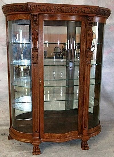 Curved Glass China Cabinet, Door Crown, Glass China Cabinet, Antique Curio Cabinet, Antique China Cabinet, Oak China Cabinet, Antique China Cabinets, Crockery Cabinet, Crystal Cabinet