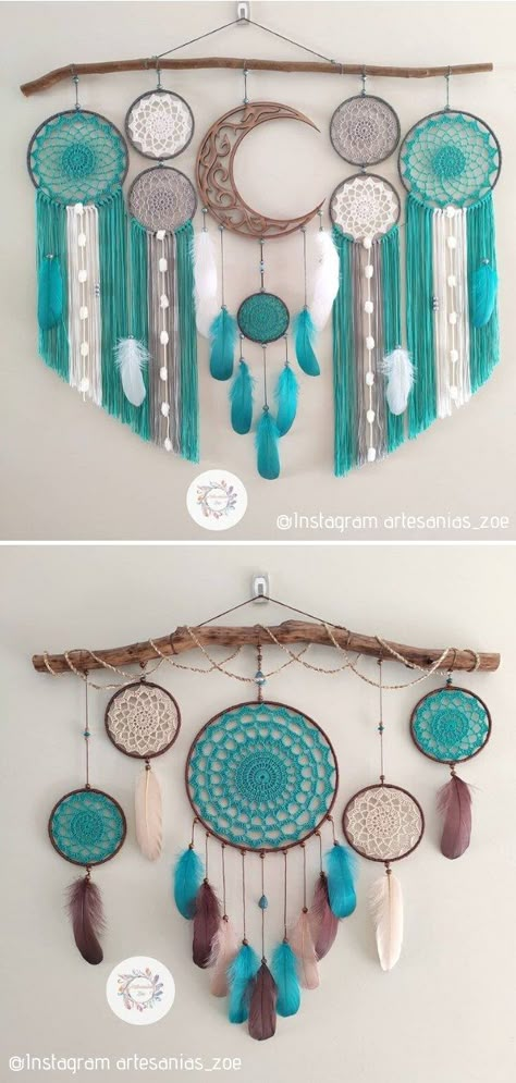 Macrame Wall Hanging Dream Catchers, Diy Dream Catcher Supplies, Macrame Dream Catcher Wall Hanging, Diy Dreamcatcher Easy, How To Make Dreamcatcher, Make Dream Catcher Diy, Dream Catcher Designs Pattern, Doily Dream Catcher Diy, How To Make A Dream Catcher Diy