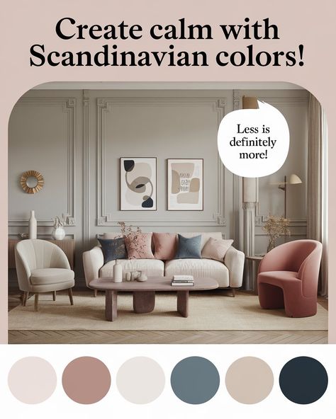 Looking to bring calm, neutral tones into your space? �🏡 Discover Nordic pastel color palettes that add serenity and style to any room. From soft grays to gentle blues, these hues create a peaceful, elegant vibe. Perfect for your living room Scandinavian or living room Nordic style design. Which color would you choose to revamp your space? #gg #homedesigninsider #nordiccolorschemes Nordic Bedroom Color Palette, Scandi Colours Palette, Scandinavian Colorful Interiors, Scandinavian Interior Paint Colors, Scandi Paint Colours, Scandinavian Interior Color Palette, Scandi Colour Palette, Warm Scandinavian Interior, Scandinavian Color Scheme