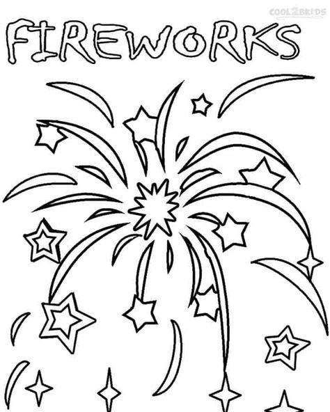 Free Printable Fireworks Coloring Pages, from Education Coloring Pages blogs #coloring #coloringpages #printable 4th Of July Drawing Ideas, Easy Firework Drawing, New Year Drawing Ideas Kids, Fireworks Coloring Pages, New Years Drawing, Fireworks Cartoon, Drawings For Coloring, Fireworks Drawing, New Year Drawing Ideas