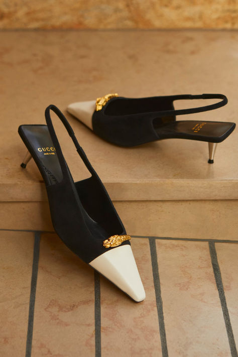 Black and White Leather Pumps Style Inspiration Gift for her Gucci Mytheresa 2023 Gucci, Common Era, Gucci Pumps, Dr Shoes, Shoes Heels Classy, Cinderella Shoes, Shoes Outfit Fashion, Classy Shoes, Heels Online