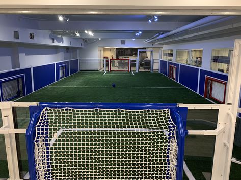 We built a 25x50 space for a child development program in NY Basement Soccer Field, Home Soccer Field Indoor, Home Soccer Field, Soccer Field At Home, Football Training Facility, Indoor Soccer Field Design, Indoor Soccer Field, Soccer Academy, Backyard Sports