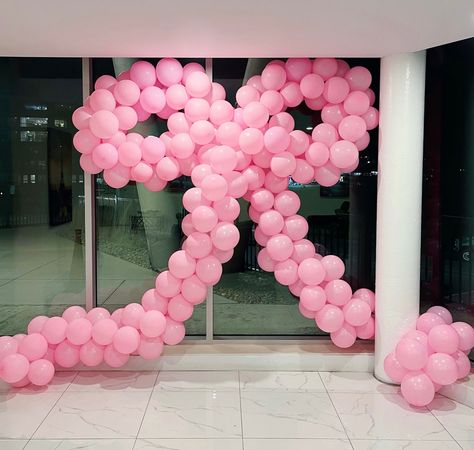 Balloon Bow Garland, Pink Aesthetic Balloons, Bow Balloon Garland, Pink Balloons Aesthetic, Bow Balloon Arch, Bow Balloons, Aesthetic Balloons, Balloon Bow, Pink Balloon Arch