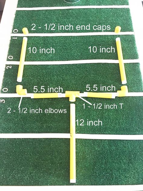 how to diy field goal post the EASY way - football field Diy Field Goal Post, Homecoming Float Ideas, Field Goal Post, Football Christmas Tree, Diy Football Party, Football Themed Food, Football Centerpieces, Football Goal Post, Football Watch Party