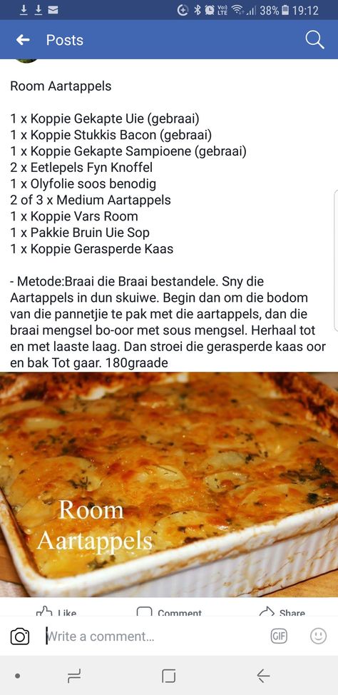 Gebakte Aartappel Gereg, Vegetable Dishes Recipes, Butternut Recipes, Coconut Cream Pie Recipes, Potato Bake, Veg Dishes, Pot Pies Recipes, Homemade Cake Recipes, Chicken Pot Pie Recipes