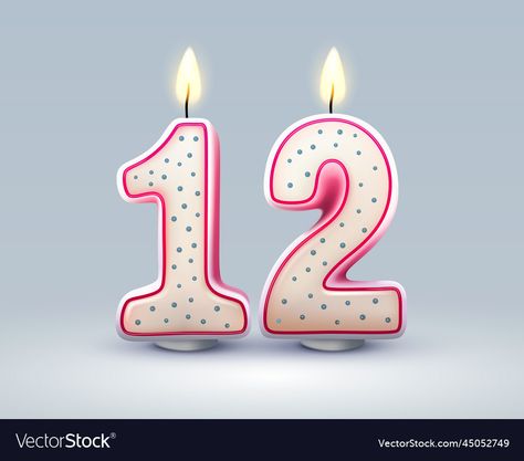 12 Anniversary, Birthday Number Candles, Number Candles Birthday, 12 Birthday, 12th Anniversary, Number Candle, Birthday Numbers, 12th Birthday, B Day