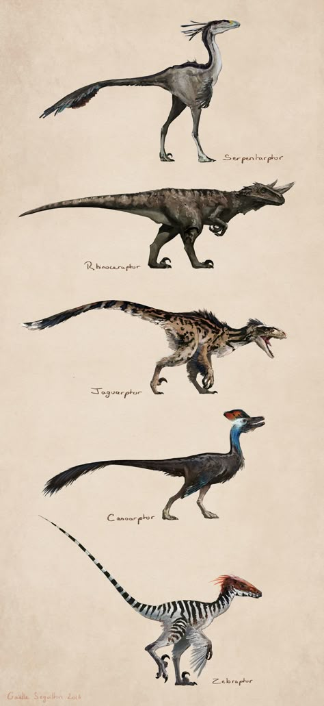 ArtStation - Savanna raptors, Gaelle Seguillon Types Of Dinosaurs, Feathered Dinosaurs, Zoo Ideas, Dinosaur Drawing, Dinosaur Illustration, Drawing Animals, Ark Survival Evolved, Ancient Animals, In The Zoo