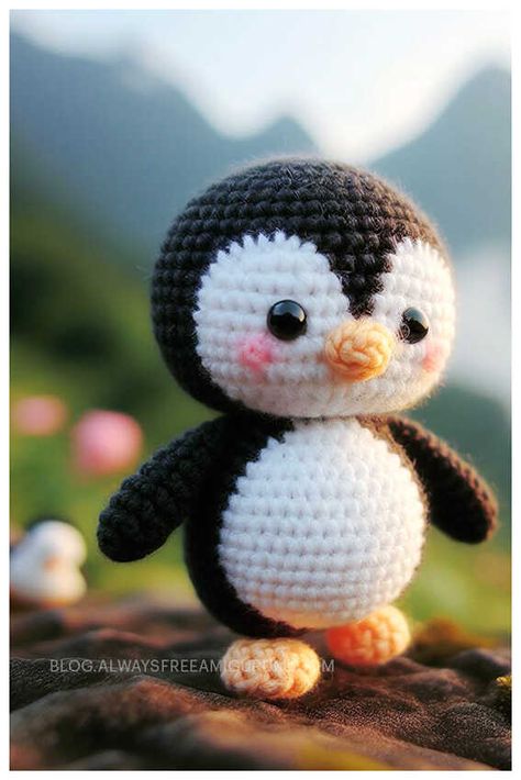 Amigurumi Little Penguin Crochet Free Pattern Amigurumi Penguin, Penguin Crochet, Crochet Amigurumi Patterns, Free Crochet Amigurumi, Dog Patterns, Christmas Crochet Patterns Free, Crochet Penguin, Knitted Toys Free Patterns, Penguin Pattern