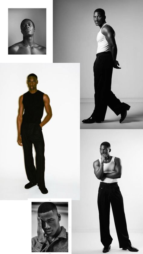 Portfolio Men Male Models, Black Male Model Photography, Male Digitals, Vogue Poses Men, Male Model Digitals, Studio Shoot Poses, Streetwear Poses, Male Photoshoot, Vogue Poses