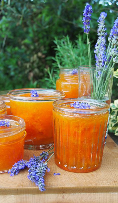 ~ A Provence Summer Preserve ~  French Set Apricot and Lavender Jam (Confiture) Provence Summer, Lavender Jam, Jam Tarts, Jam And Jelly, Home Canning, Homemade Jam, Jams & Jellies, Jam Recipes, French Food