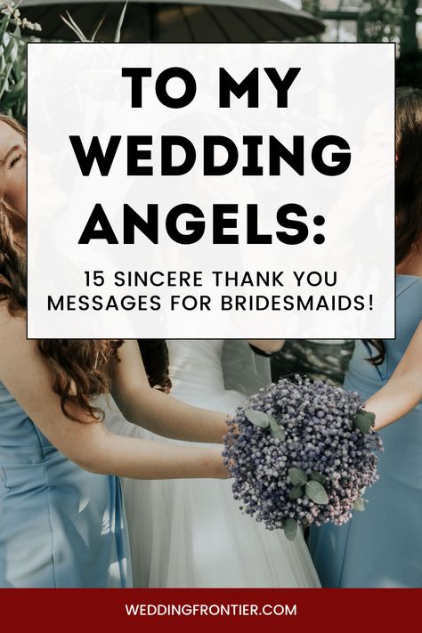 Your bridesmaids stood by you, supporting every step towards your big day. Acknowledge their love and commitment with these 15 sincere thank-you messages that speak from the heart. #WeddingAngels #ThankYouMessages #Bridesmaids #WeddingLetters Letter To My Bridesmaid Wedding Day, Bridesmaid Thank You Note, Letter To Bridesmaid, Bridesmaid Letter, Bridesmaid Gifts From Bride, Wedding Angels, Wedding Speeches, Made Of Honor, Appreciation Message