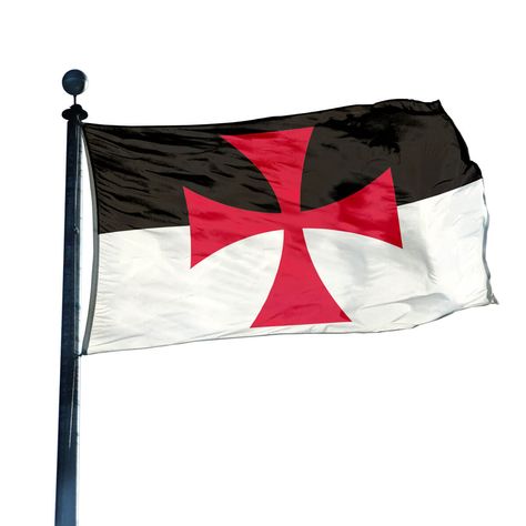 Knights Templar Flag ! Discover now our range of Knights Templar Flags at Templar Cross. Templar Cross, Battle Flag, A Flag, Crusades, Knights, The Lord, Country Flags, Flag, Art