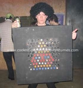 Lite Brite Costume: I decided I wanted to make a costume that was both recognizable, as well as original, so I made one of everyone's favorite art projects as a kid a Lite Lite Brite Costume, Diy Large Lite Brite, Vintage Lite Brite Lamp, Kid A, Lite Brite, Homemade Costumes, Playing Dress Up, Favorite Holiday, I Decided