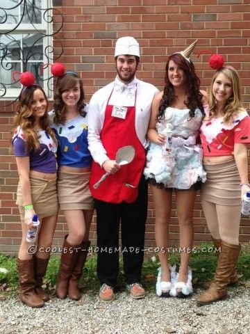 Coolest Ice Cream Cone and Ice Cream Man Couple Halloween Costume Ice Cream Man Costume, Diy Halloween Luminaries, Partner Halloween Costumes, Couple Halloween Costume, Halloween Shadow Box, Ice Cream Man, Homemade Costumes, Ohio University, Halloween 2015