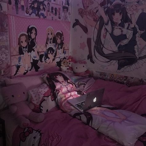 Kawaii Room Ideas, Kawaii Bedroom, Otaku Room, 밈 유머, Anime Room, Room Goals, Cute Room Ideas, Mia 3, Aesthetic Rooms