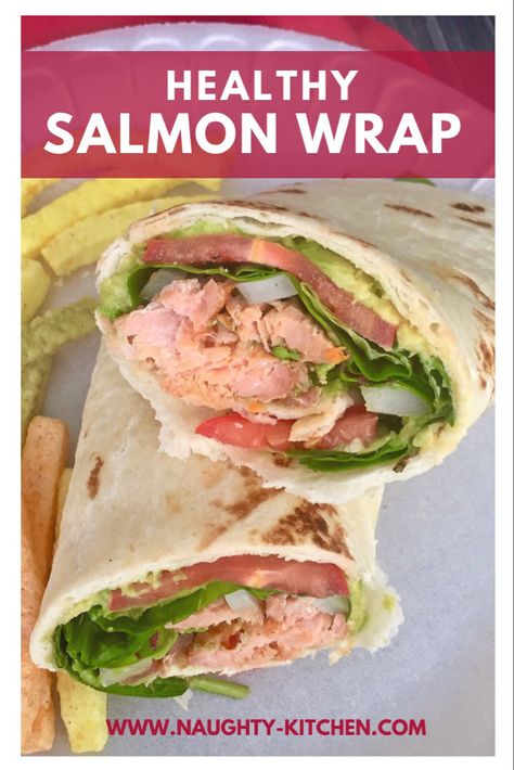 Baked salmon with fresh veggies are stuffed in a flour tortilla to make this a healthy salmon wrap. Salmon Wrap Recipes Tortillas, Salmon Wrap Recipes, Fish Wraps, Salmon Wraps, Salmon Wrap, Spring Mix Salad, Keto Salmon, Frozen Salmon, Wrap Recipe