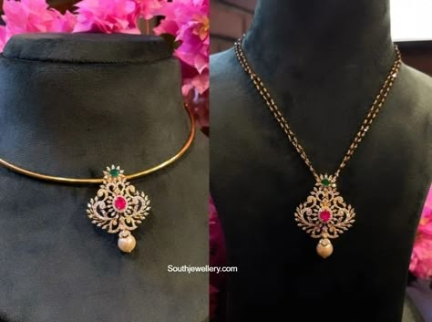 Bridal Diamond Necklace, Black Beads Mangalsutra Design, Diamond Pendants Designs, Modern Gold Jewelry, Pearl Jewelry Design, Beautiful Gold Necklaces, Gold Mangalsutra Designs, Gold Necklace Indian Bridal Jewelry, Gold Bridal Jewellery Sets