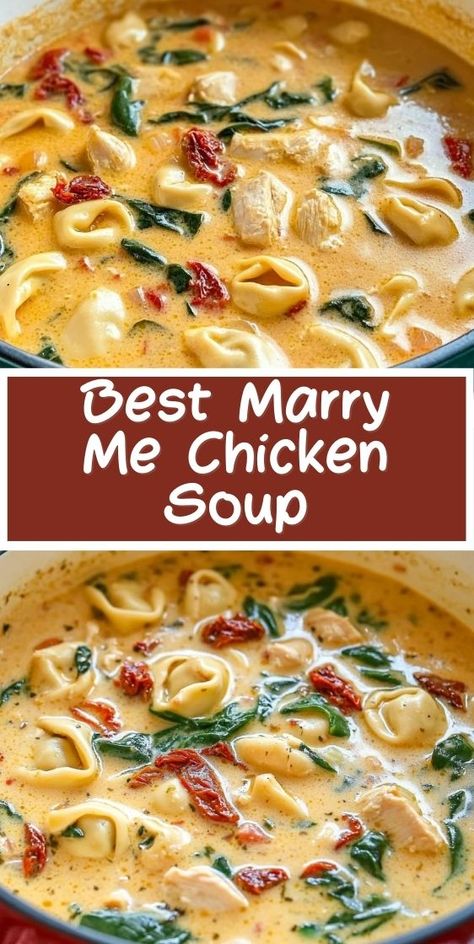 Learn how to make the best Marry Me Chicken Soup with our step-by-step guide! This recipe combines rich flavors with creamy chicken broth, making it an ideal choice for dinner. Perfect for February recipes or anytime you need a bowl of warmth and comfort. Good Soup Recipes Healthy, Good Easy Soup Recipes, Marry Chicken Soup, Marry Me Soup Crockpot, Soup Bowl Recipes, Marry Me Chicken Soup Recipe All Recipes, Soup To Make With Chicken Broth, Homemade Chicken Soup Crockpot, Best Chicken Soup Recipes Ever