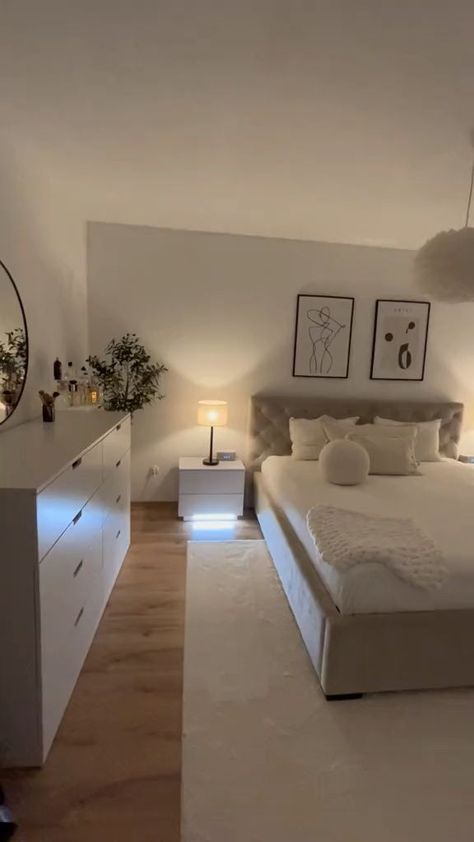 White Room Decor, Classy Bedroom, Luxurious Interior, Dream Apartment Decor, White Bed, Room Redesign, Redecorate Bedroom, Cozy Room Decor, Future Apartment