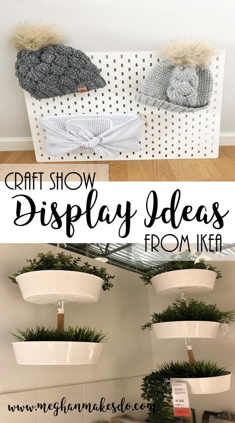 Craft Show Display Ideas From IKEA — Meghan Makes Do Popup Market Booth Ideas, Display Crafts For Sale, Ikea Display Ideas, Holiday Craft Show Display, How To Display Bows At Craft Fair, Portable Craft Show Display, How To Display Small Items At Craft Show, Lanyard Display Ideas, Art Fair Display Ideas