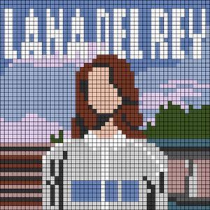 Album Covers Pixel Art, Lana Del Rey Album Cover, Aesthetic Crochet Patterns, Crocheting For Beginners, Graph Crochet, Easy Pixel Art, Pixel Crochet, Pixel Art Grid, Tapestry Crochet Patterns