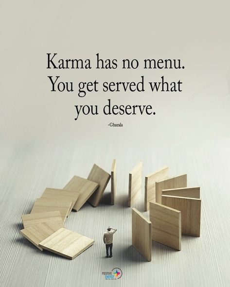 Positive Energy + on Instagram: “Double TAP if you agree.  Karma has no menu. You get served what you deserve. - Ghazala #positiveenergyplus” You Got Served, Relaxation Spa, Buddhism Quotes, Positive Energy Quotes, Apple Logo Wallpaper Iphone, Energy Quotes, Apple Logo Wallpaper, Logo Wallpaper, Chakra Meditation