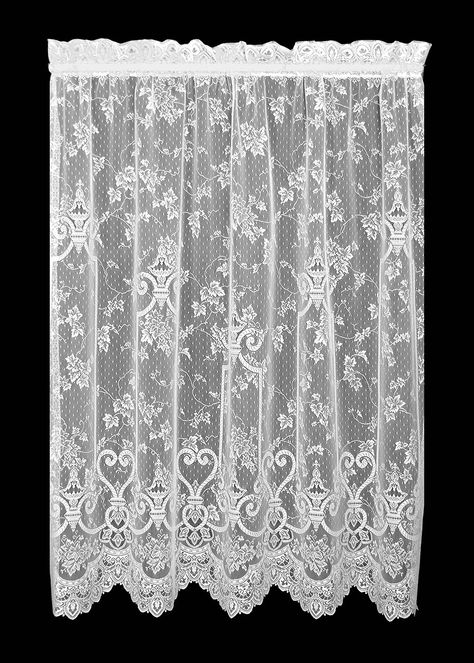 Diy Window Shades, White Lace Curtains, Mexican Lace, Lace Curtain Panels, Heritage Lace, Lace Curtain, English Ivy, Ivy Leaves, Country Curtains