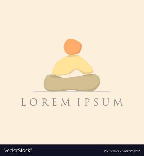 Meditation Logo Design, Zen Illustration, Meditation Logo, Zen Logo, Yoga Logo Design, Yoga Logo, Meditation Stones, Bottle Packaging, Canva Design