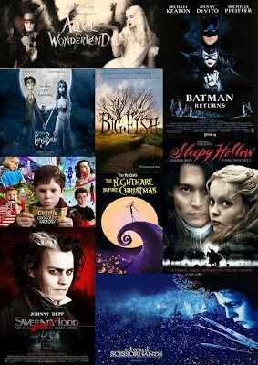 Tim Burton movies are THE BEST, even better when they feature JOHNNY DEPP! Tim Burton Movies List, Tim Burton Movies, Tim Burton Johnny Depp, Disney Movies List, Halloween Playlist, Tim Burton Characters, Danny Elfman, Tim Burton Films, Tim Burton Movie