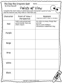 Teaching point of view & perspective can be difficult, but not with the right read aloud and activities! :) Click here for tips for teaching POV and perspective AND for a fabulous FREEBIE! Teaching Point Of View, Teaching Perspective, The Day The Crayons Quit, Day The Crayons Quit, Authors Perspective, Authors Point Of View, Third Grade Writing, Third Grade Reading, 5th Grade Reading