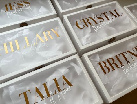 Empty Personalized Bridesmaid Proposal Gift Boxes, Custom Gift Box for Bridesmaid Proposal Favors, Personalized Bachelorette Party Gift Box - Etsy Bridesmaid Boxes Day Of Wedding, Bridal Party Invitations Bridesmaid Boxes, Clear Bridesmaid Boxes, Bridal Party Wedding Day Gifts, Custom Bridesmaid Gifts, Boujee Bridesmaid Proposal, Day Of Wedding Gifts For Bridesmaids, What To Put In A Bridesmaid Gift Boxes, Braidmaids Proposal Gift Boxes