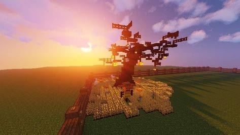 Minecraft Fall Trees, Dead Tree Minecraft, Fall Minecraft House, Fall Minecraft Builds, Spooky Minecraft Builds, Minecraft Fall Builds, Minecraft Halloween Builds, Minecraft Pretty, Minecraft Halloween Ideas