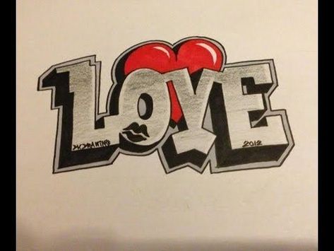 How To Draw Graffiti, Desenhos Love, Word Drawings, Graffiti Art Letters, Love Graffiti, Graffiti Words, Graffiti Lettering Fonts, Graffiti Doodles, The Word Love