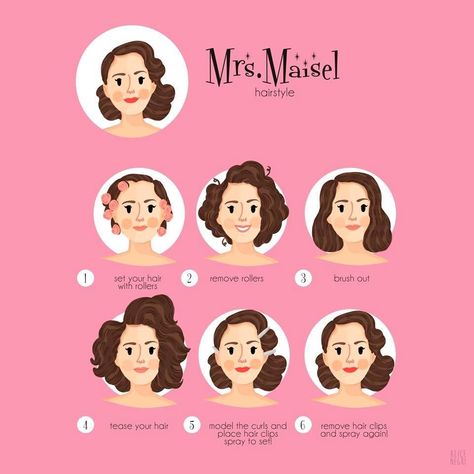 Mrs Maisel Hair Tutorial, Mrs Maisel Hair, Dreamy Hairstyles, 1950s Hairstyle, Hair Sets, Roller Sets, Vintage Hairstyle, Cool Hair Designs, Vintage Hairstyles Tutorial