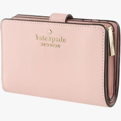 Nwt Kate Spade Staci Medium Saffiano Leather Wallet In Chalk Pink With Dust Bag! 3.58" H X 5.59" W X 1.22" D Saffiano Leather Ksny Metal Pinmount Logo Two Way Spade Jacquard Lining Interior: 8 Credit Card Slots, Id Window, 4 Slip Pockets, 2 Bill Folds Exterior: L-Zip Coin Compartment Snap Closure Dust Bag Not Included Imported Style No. Wlr00128 Kate Spade Wallet Pink, Kate Spade Staci, Kate Spade Purse Pink, Branded Outfits, My Style Bags, Blue Wallet, Pink Purse, Kate Spade Wallet, Kate Spade Purse