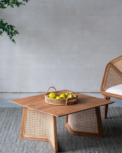 Shop our new Tectona Collection. Minimalist modern retro-inspired wood furniture pieces. #rattan #livingroomdecor #midcenturymodern Round Glass Coffee Table, Coffee Table Farmhouse, Teak Coffee Table, Cool Coffee Tables, Rectangular Coffee Table, Rattan Furniture, Glass Coffee Table, Wicker Furniture, Home Decor Mirrors