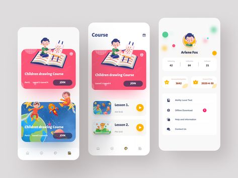 Child education App Design by YueYue🌙 for Top Pick Studio on Dribbble Kids App Design, Educational Apps For Kids, Child Education, Mobile App Design Inspiration, App Interface Design, App Template, App Design Inspiration, Mobile App Ui, App Interface