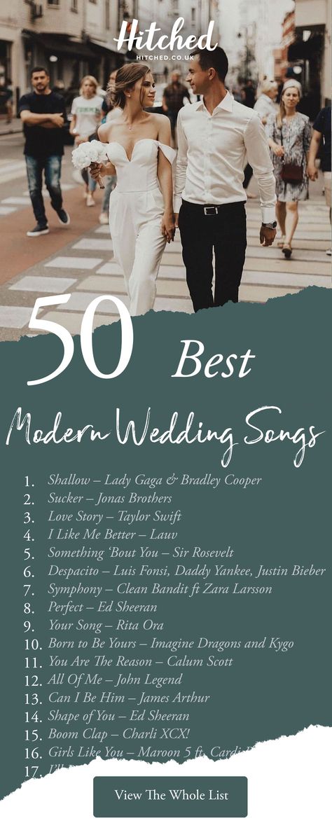 Wedding Playlist Ceremony, Aisle Songs For Bride, Good Wedding Songs, Best First Dance Songs Wedding, Wedding Ceremony Music Playlist, Rock Wedding Songs, Wedding Song Ideas, Wedding Aisle Songs, Modern Wedding Songs